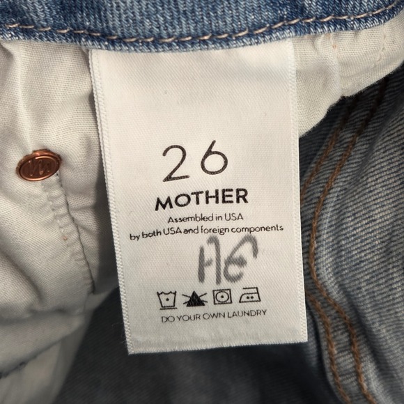 MOTHER High Waisted Looker Ankle Jeans 26 Blue Light Wash Skinny Denim - Picture 5 of 9